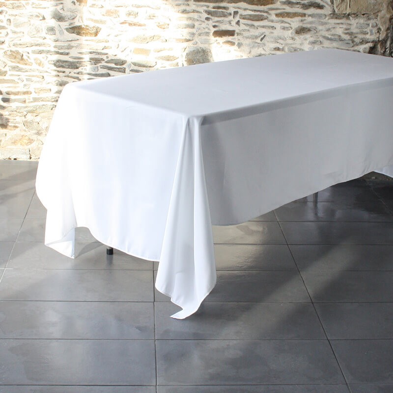 Nappe carrée blanche en tissu 230x230cm – Mathieu Location