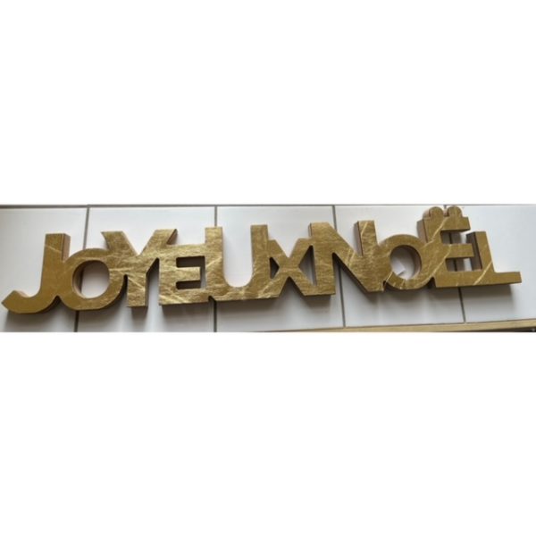 Décoration lettres Joyeux Noël or