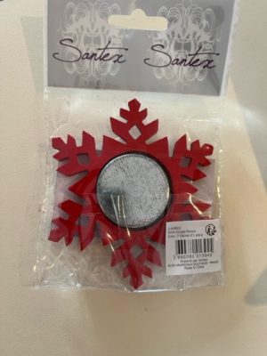 Décoration porte bougie flocon rouge – Image 2