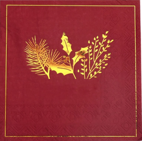 Serviette houx x20