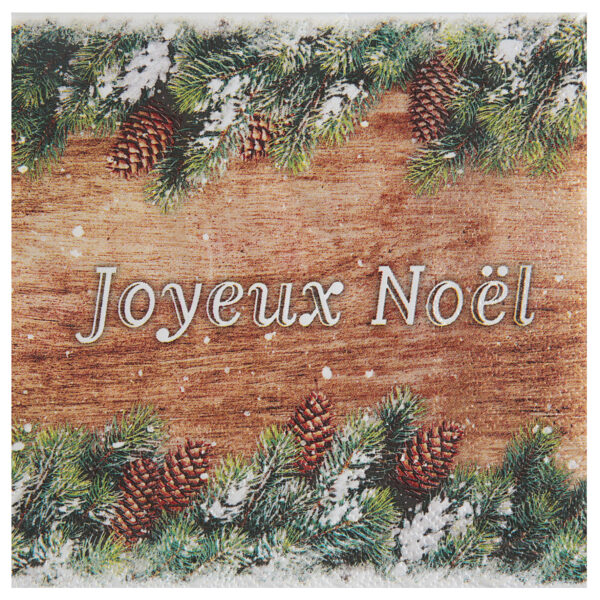 Serviettes bois et pommes de pins
