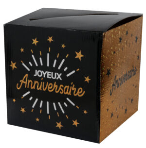 Urne Joyeux Anniversaire Or et Noir
