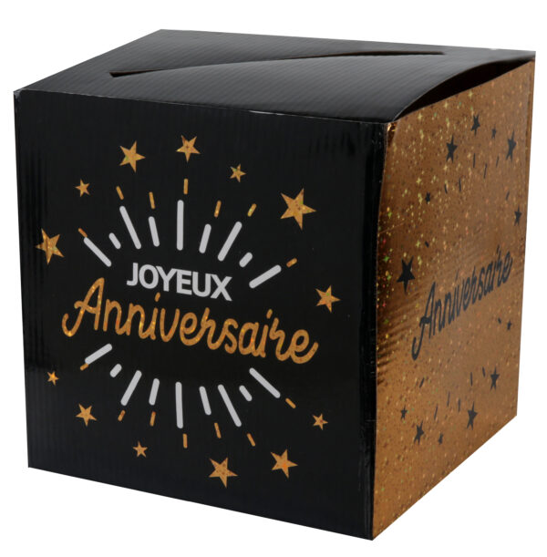 Urne Joyeux Anniversaire Or et Noir