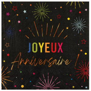 Serviettes Festicolor Anniversaire Blanc ou Noir – Image 2