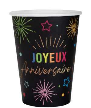Gobelets Festicolor Anniversaire Noir ou Blanc – Image 2