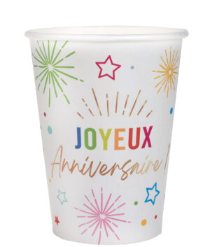 Gobelets Festicolor Anniversaire Noir ou Blanc