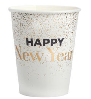 GOBELET HAPPY NEW YEAR BLANC X10