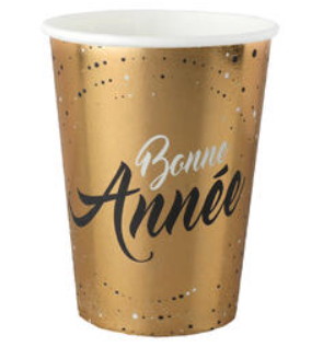 GOBELET BONNE ANNEE OR X10