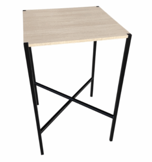 Mange-debout en métal et plateau en bois clair