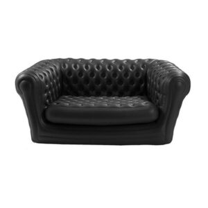 Canapé gonflable Chesterfield blanc - noir