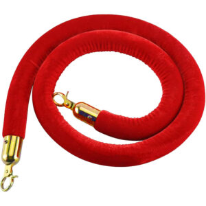 Corde velours noir 1,5m - rouge